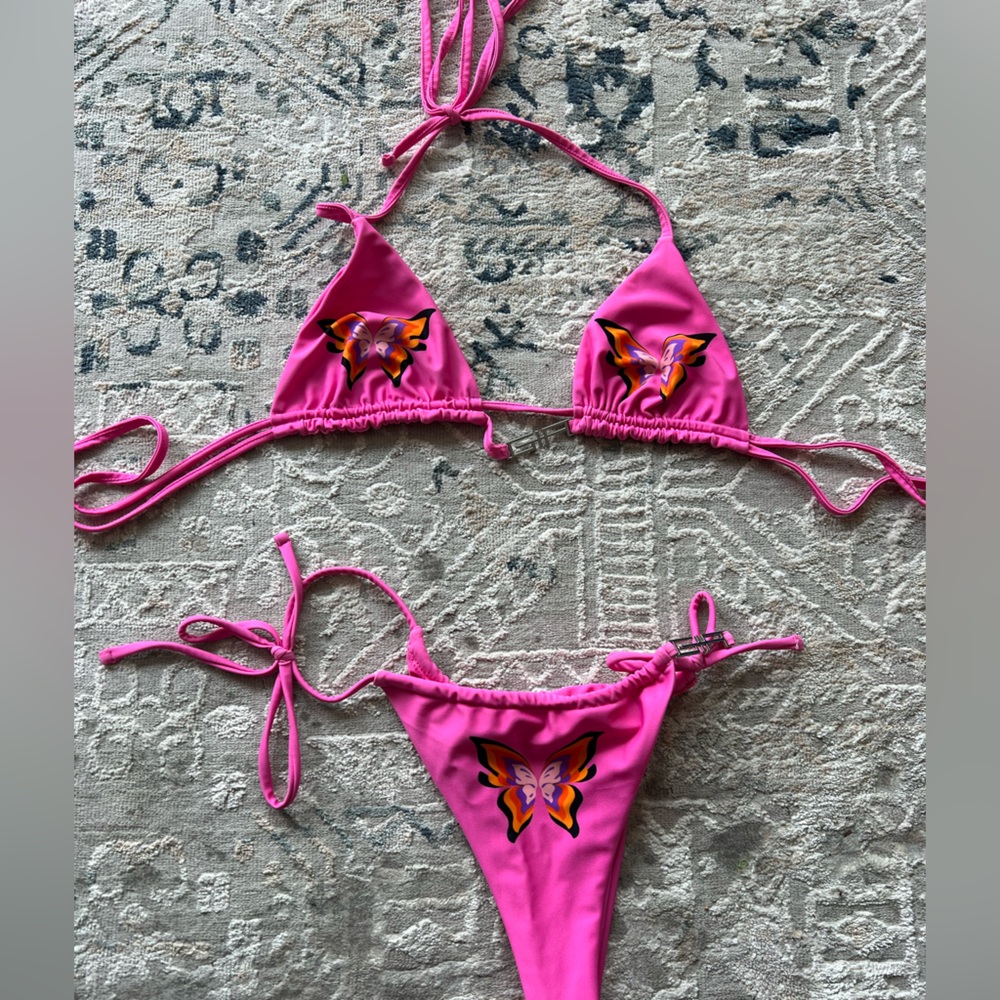 I.AM.GIA Pink Butterfly - 2 Piece Bikini Swimsuit - NWOT